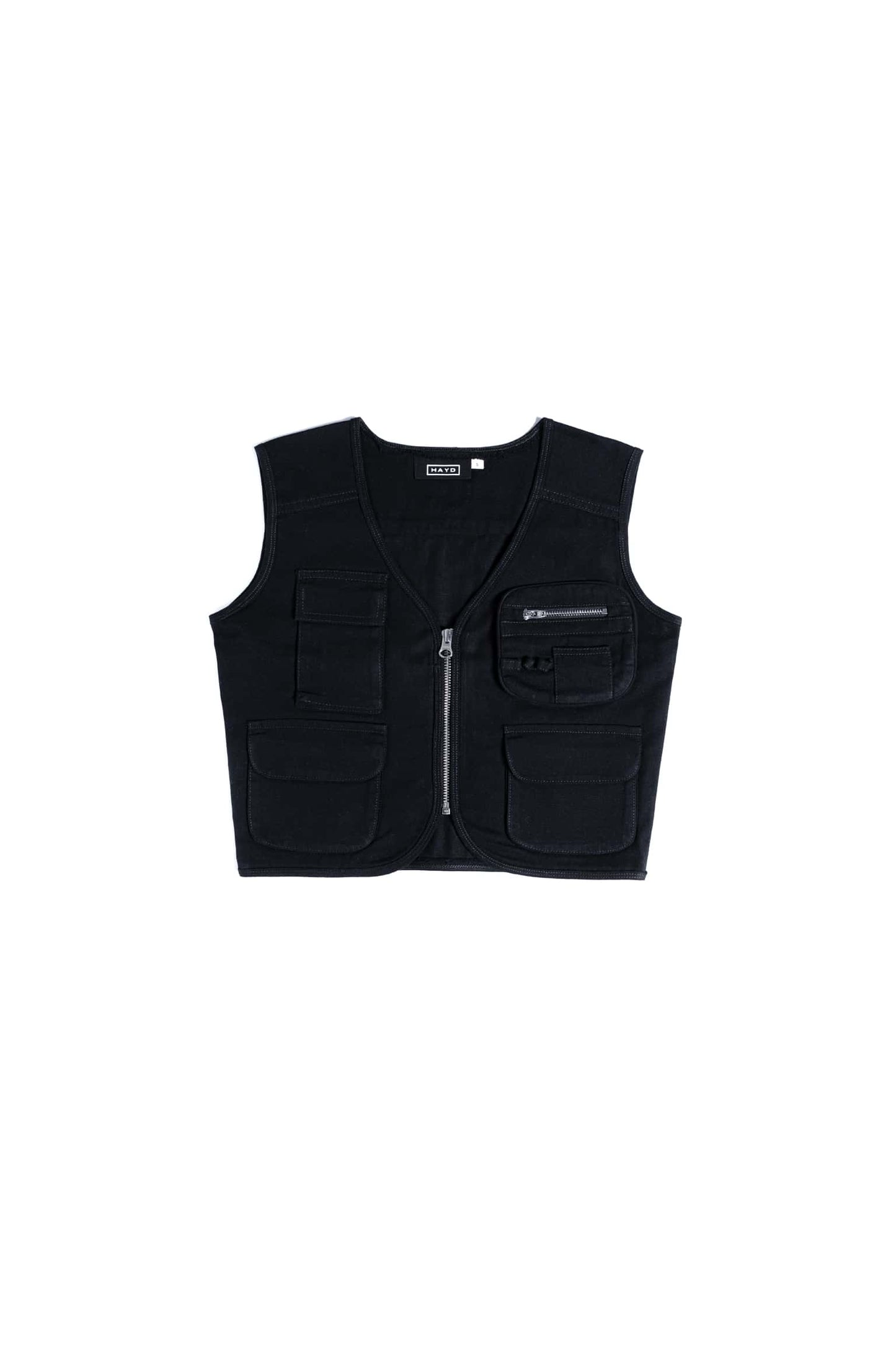 Multipocket twill cargo gilet
