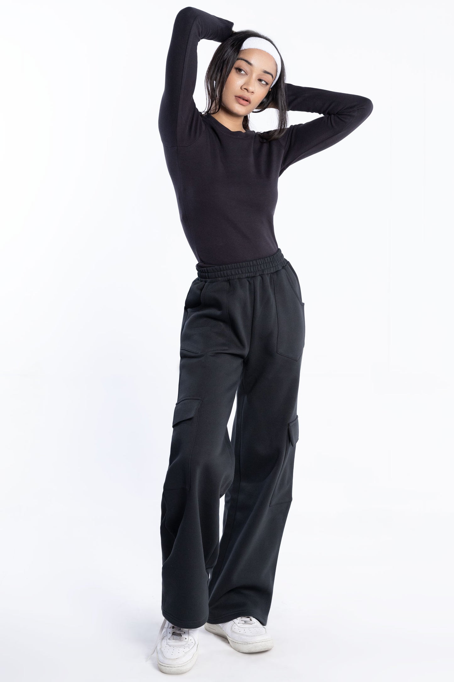 Wide cargo joggers