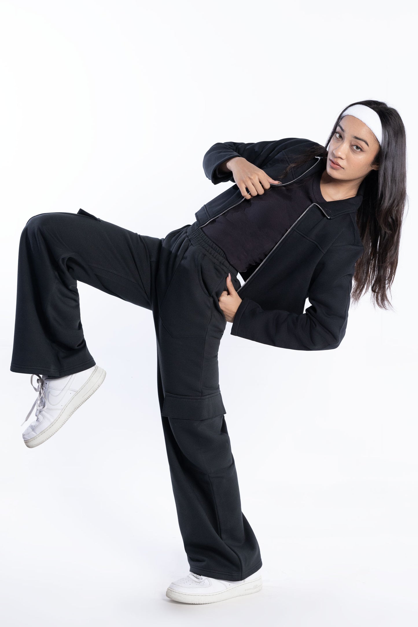 Wide cargo joggers