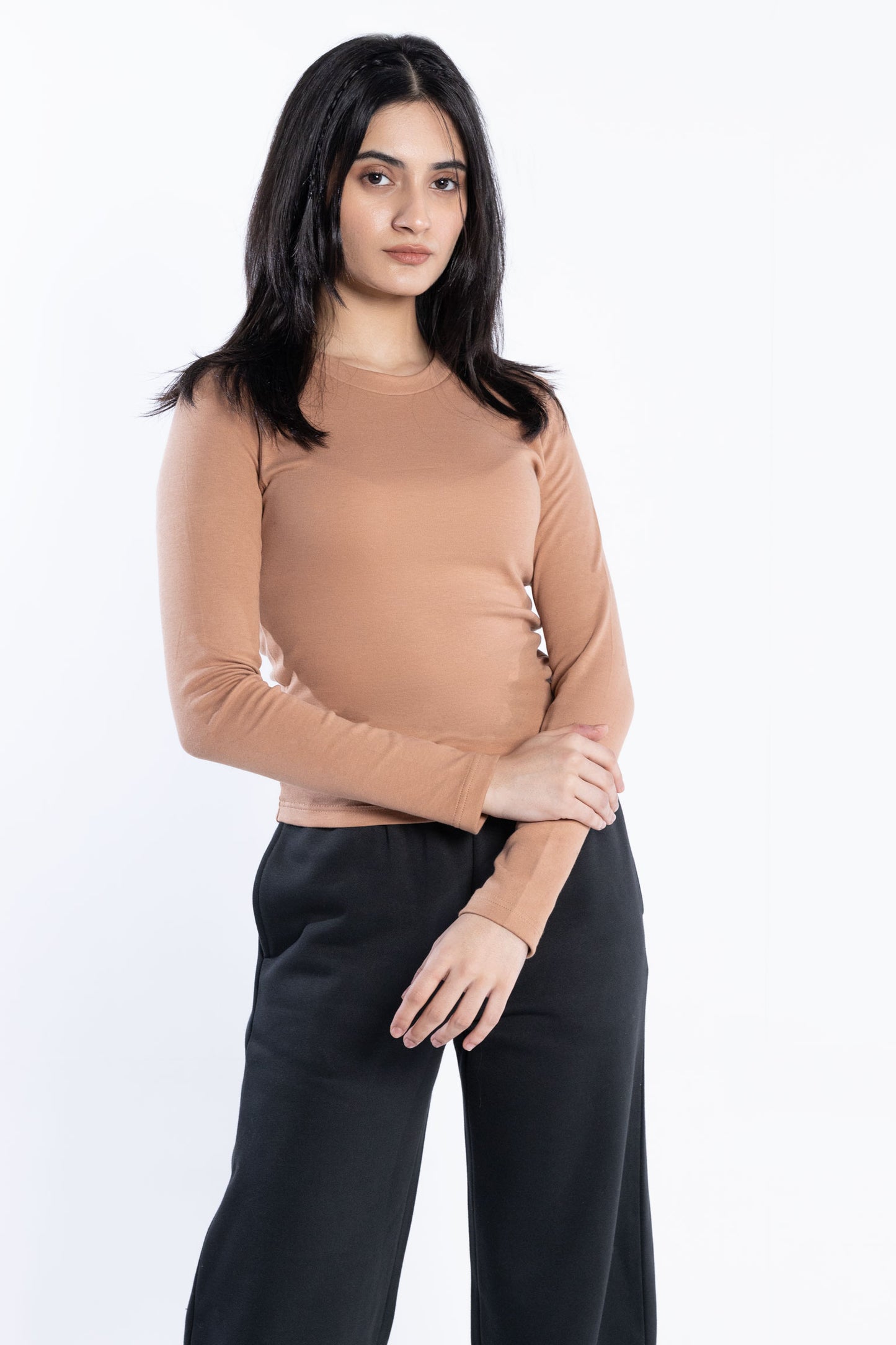 Long-sleeved fitted top