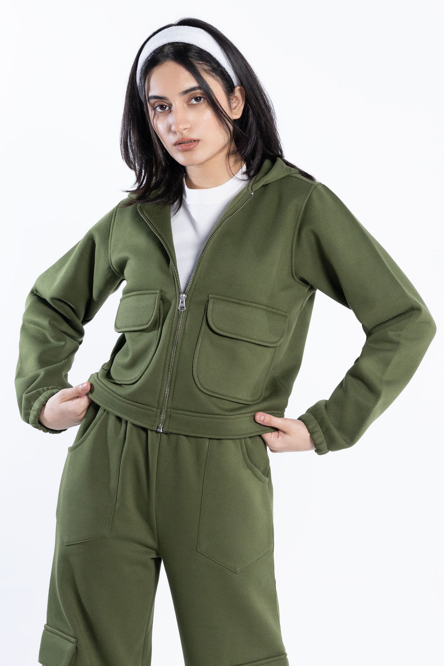 Twin pocket zip hoodie
