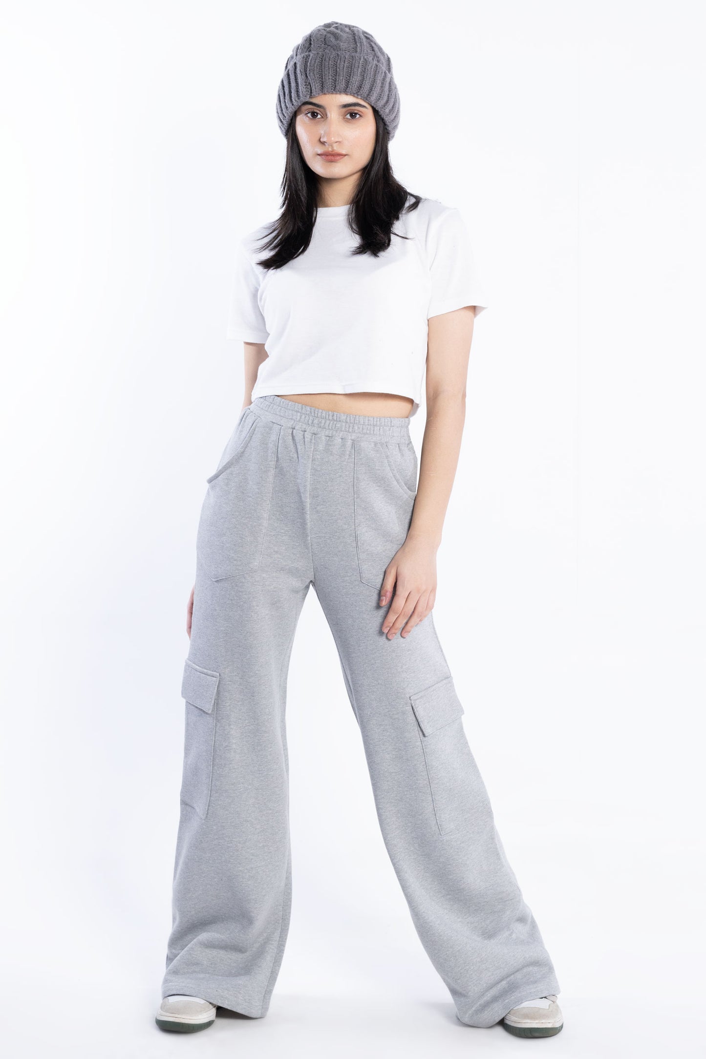 Wide cargo joggers