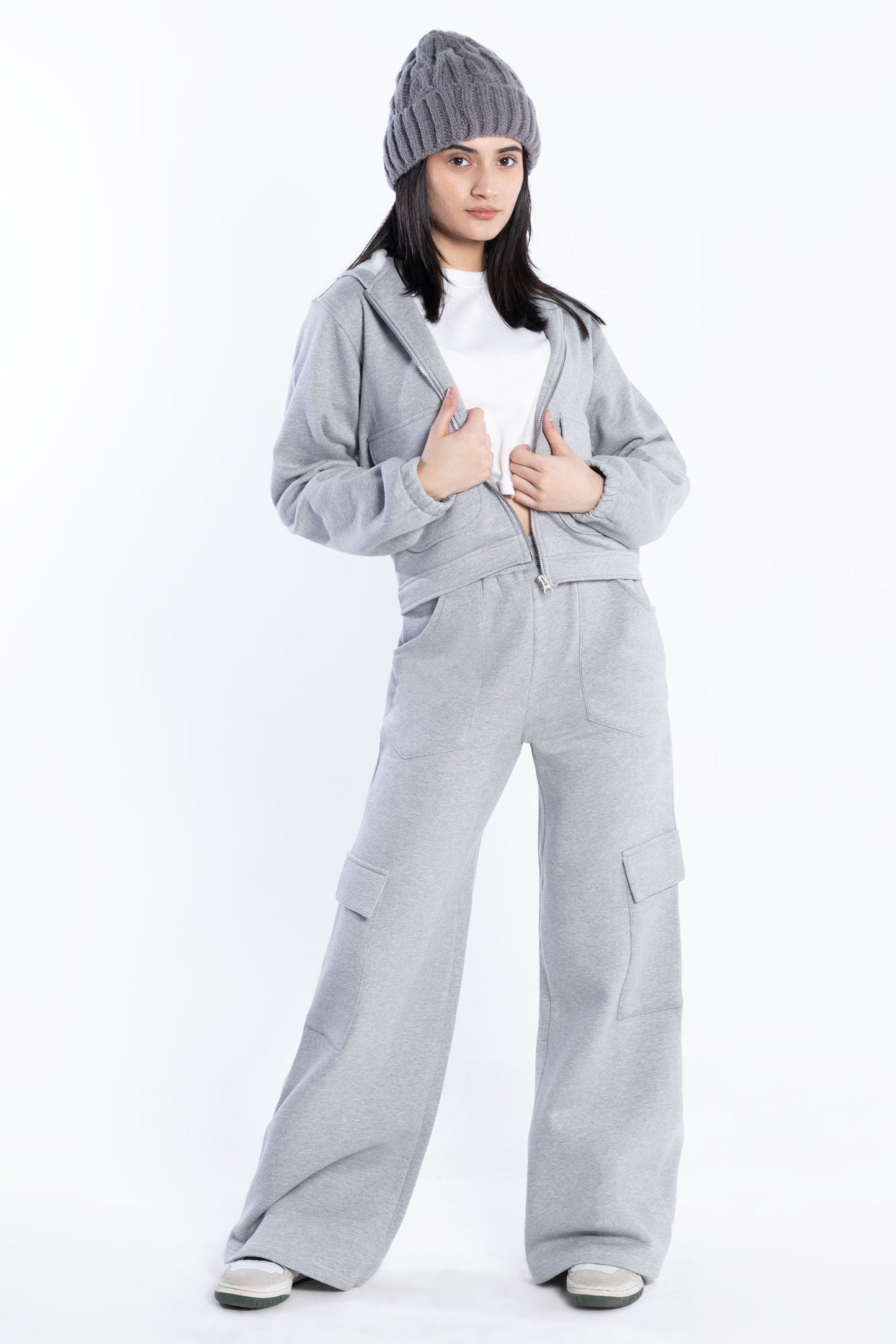 Wide cargo joggers