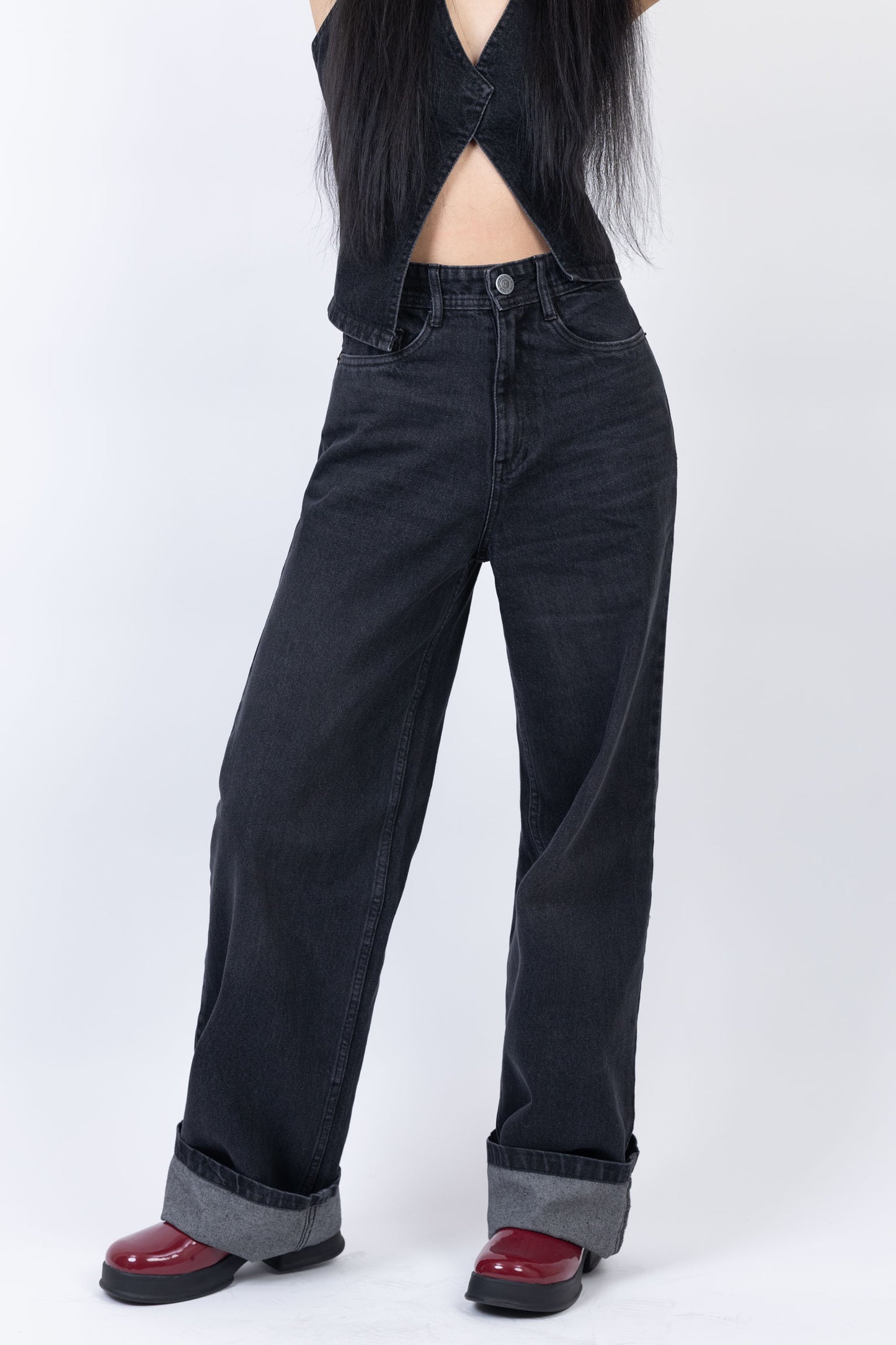 Cuff Straight Fit Jeans