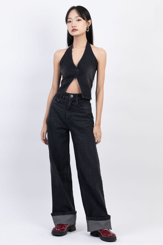 Cuff Straight Fit Jeans