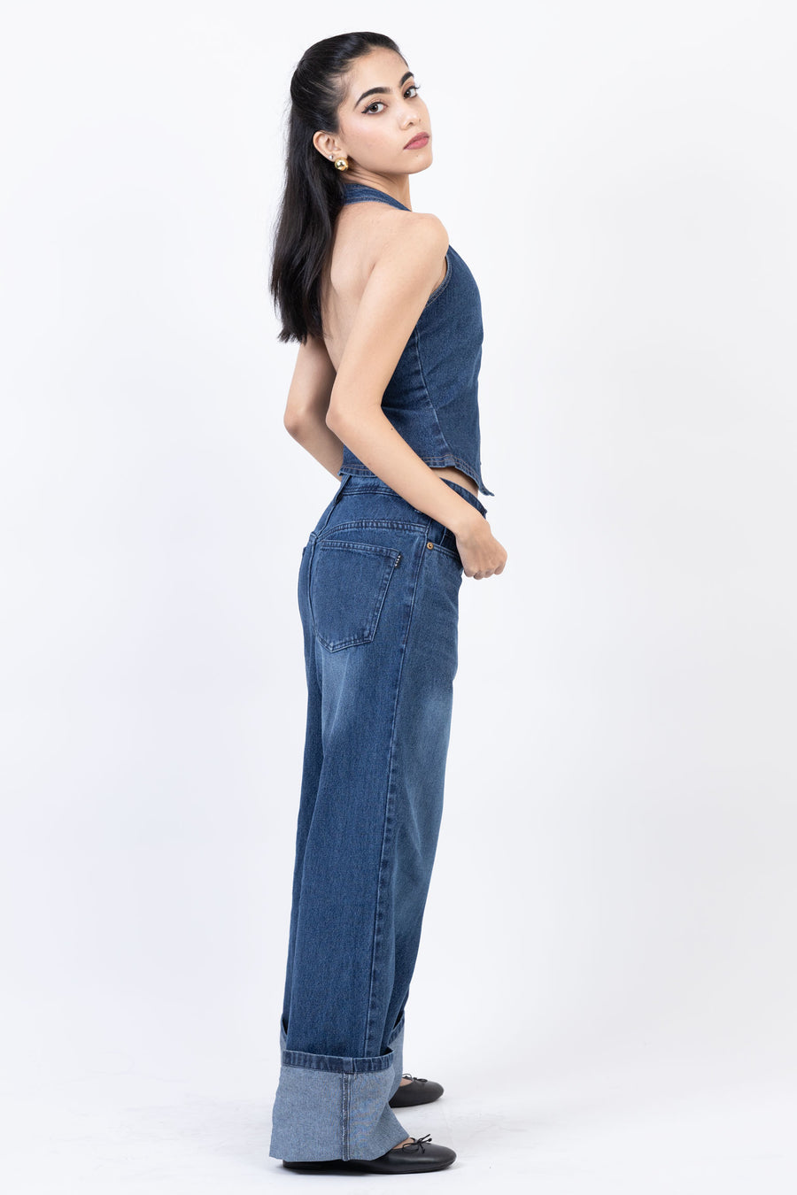 Cuff Straight Fit Jeans