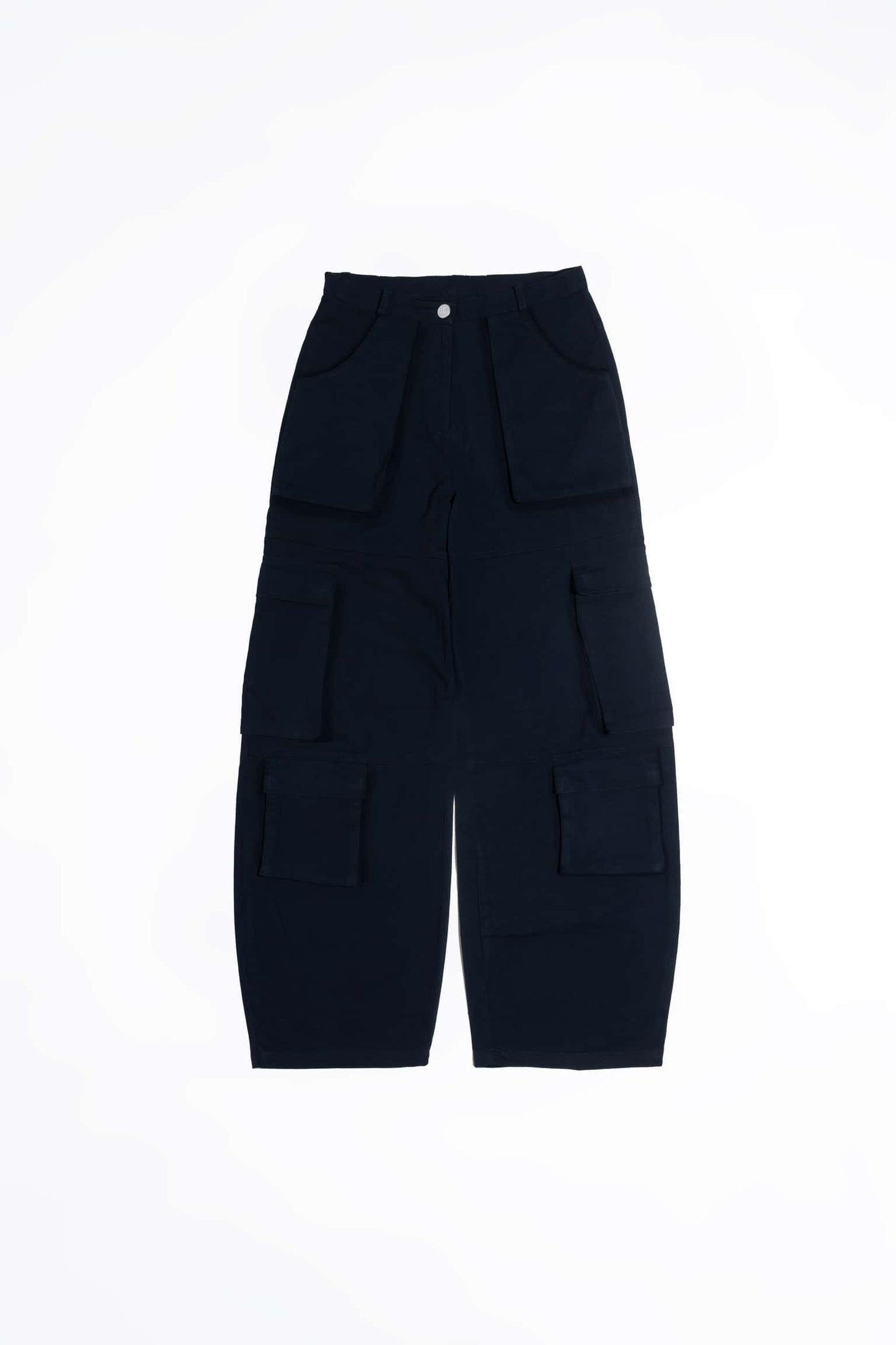 Zipper fly flap baggy cargo pants