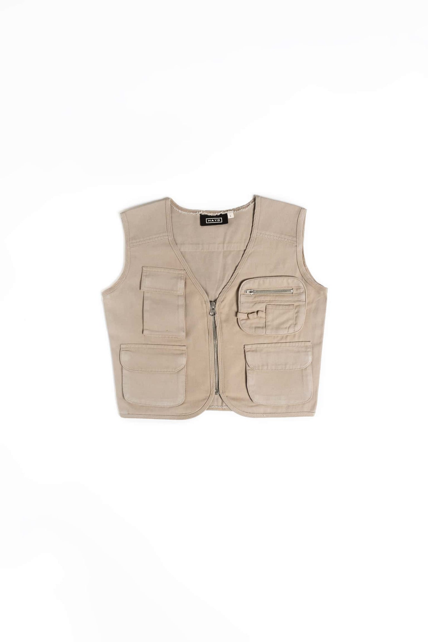 Multipocket twill cargo gilet