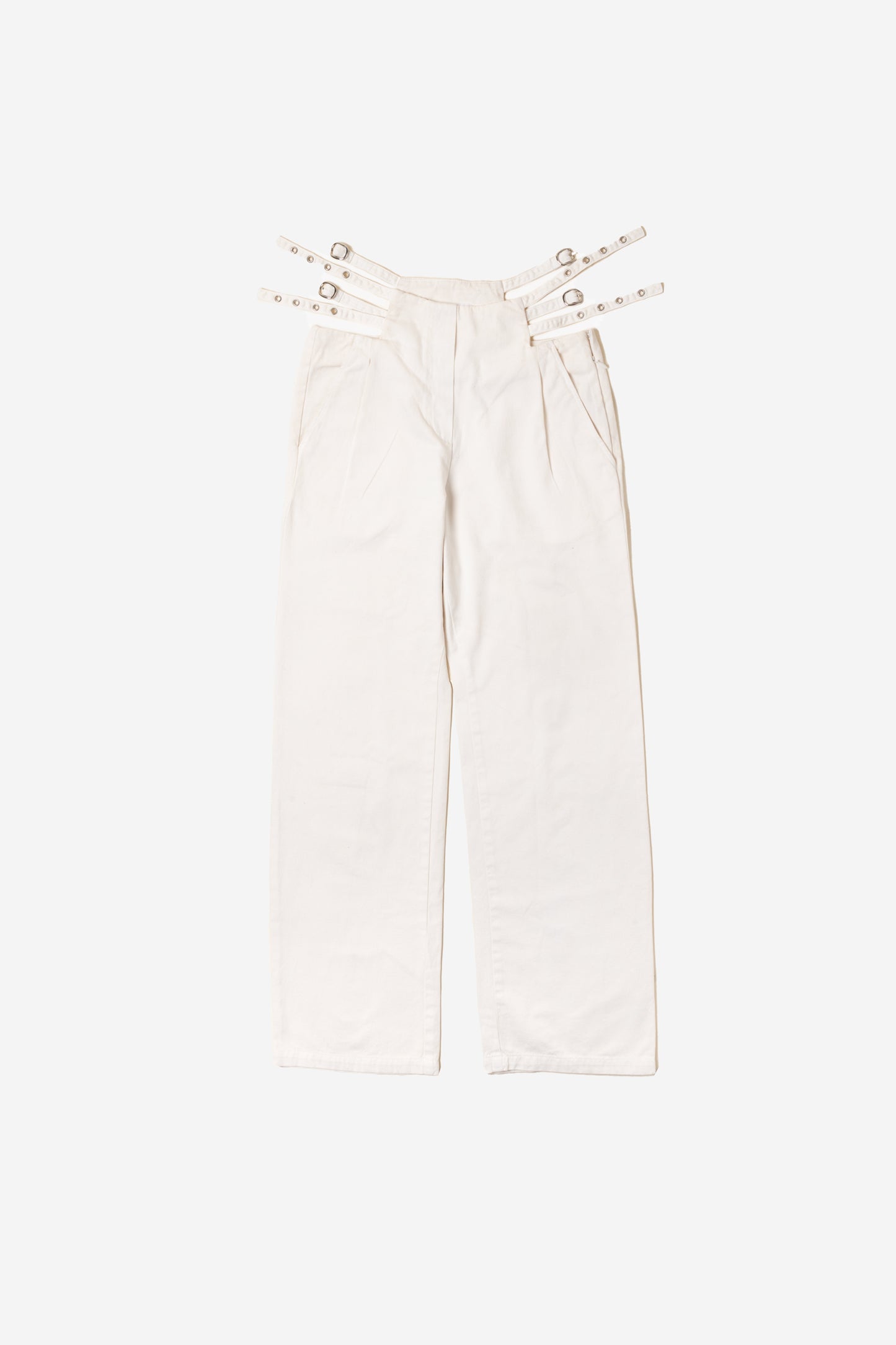 Cut-out twill trouser