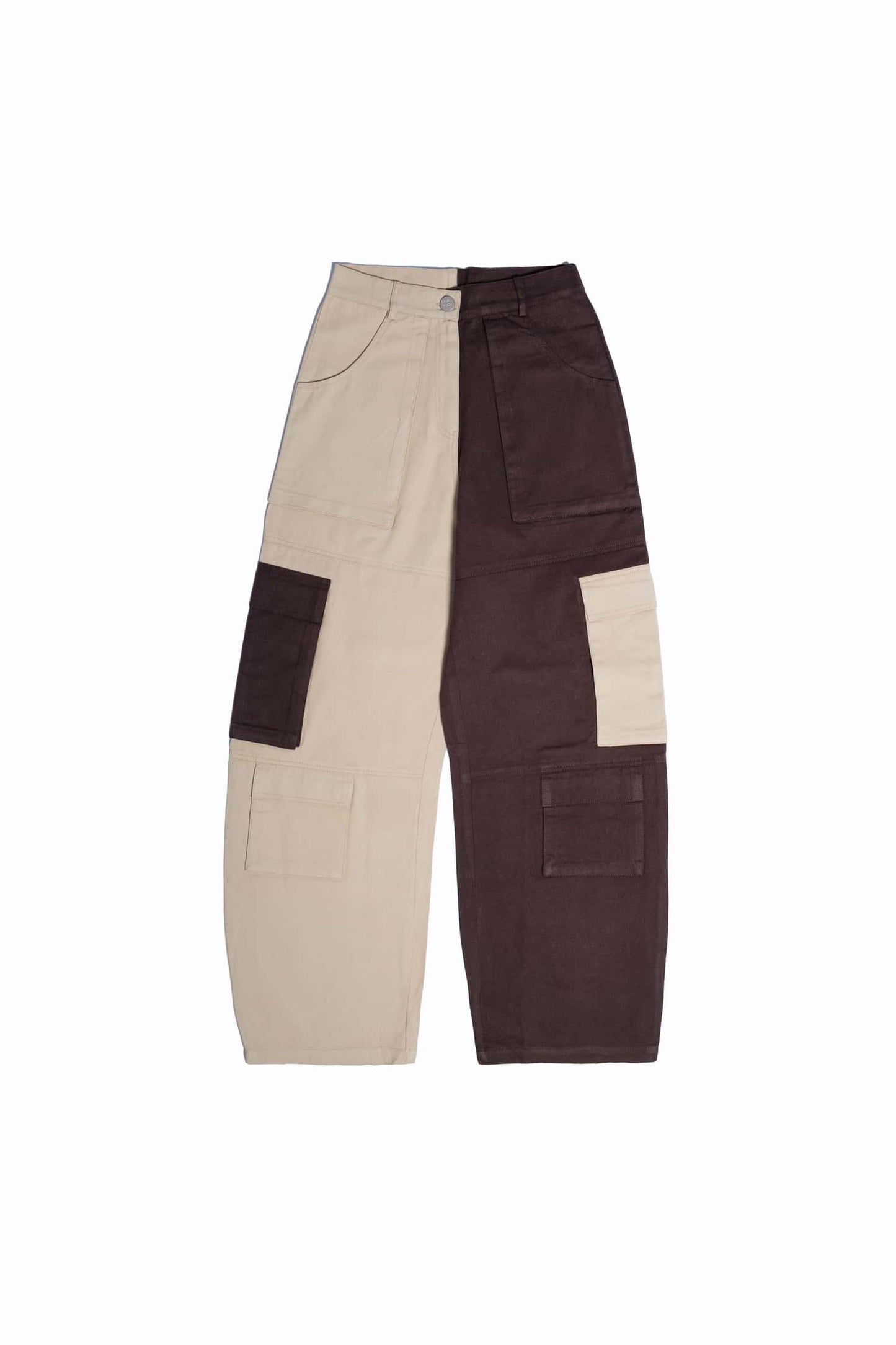 Zipper fly flap baggy cargo pants