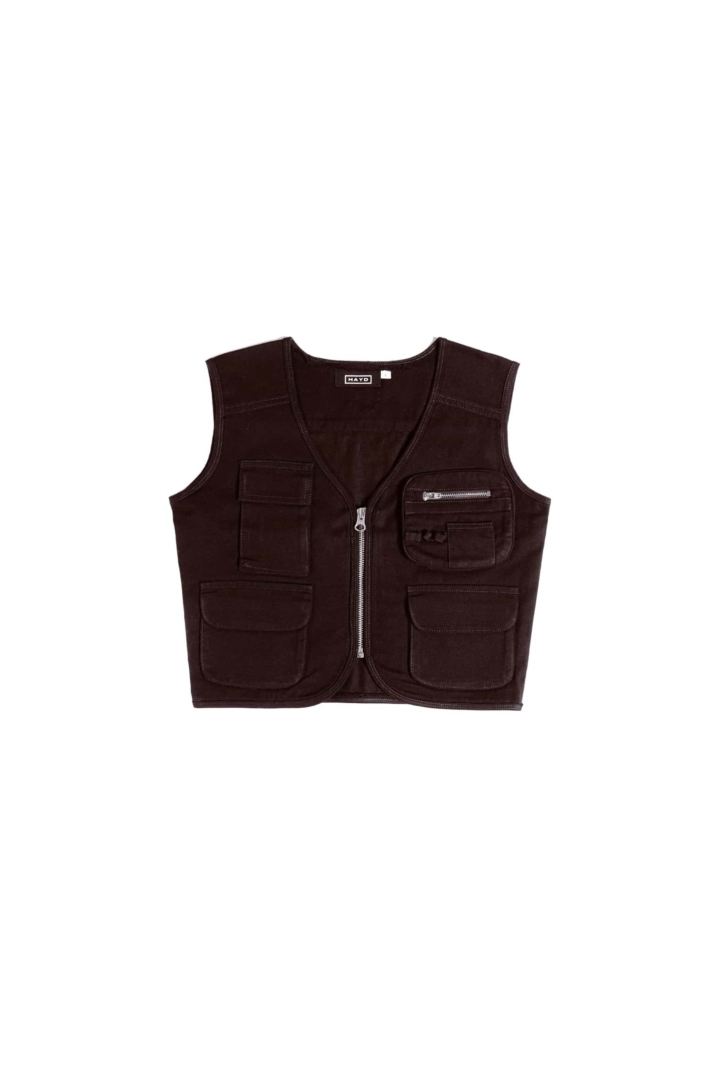 Multipocket twill cargo gilet