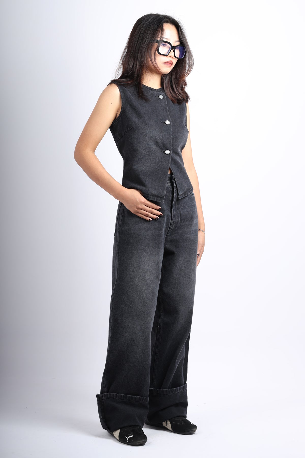 Cuff Straight Fit Jeans