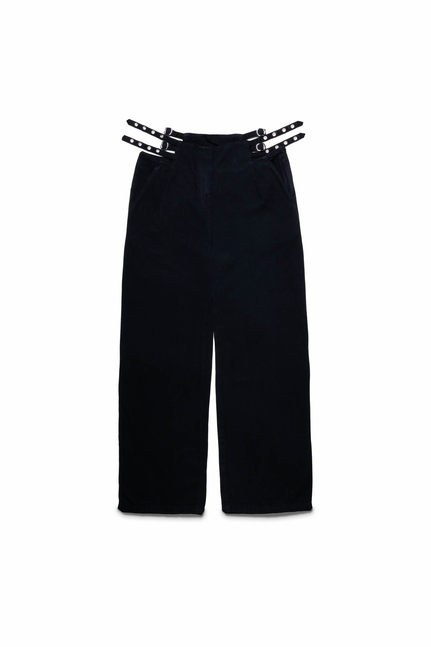 Cut-out twill trouser