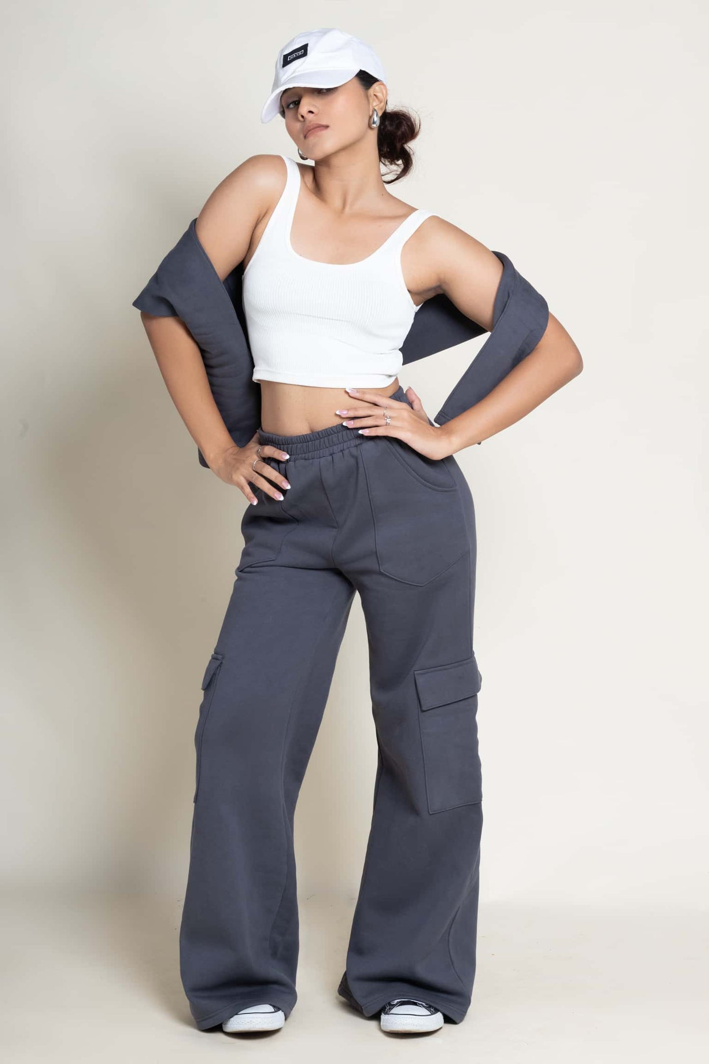 Wide cargo joggers
