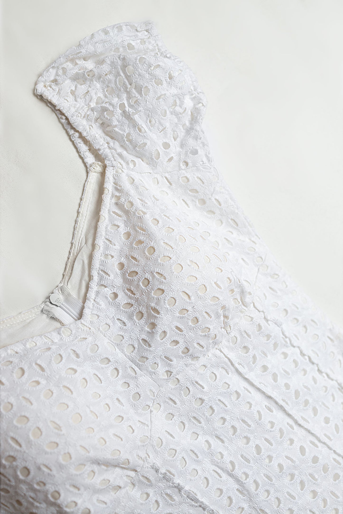 Sweetheart Neck Eyelet Mini Dress