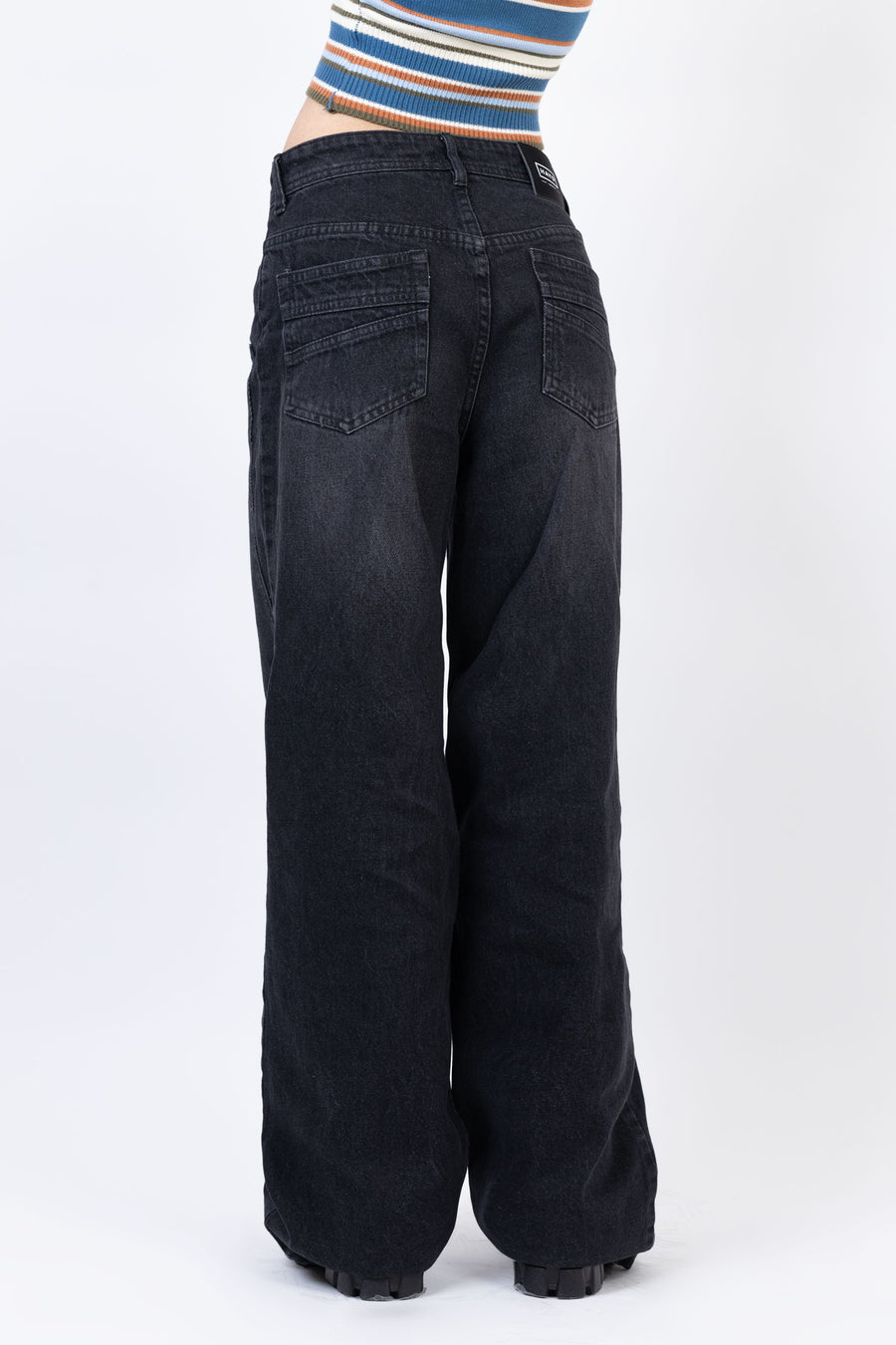 Front Cut High Waisted Straight Fit Jeans