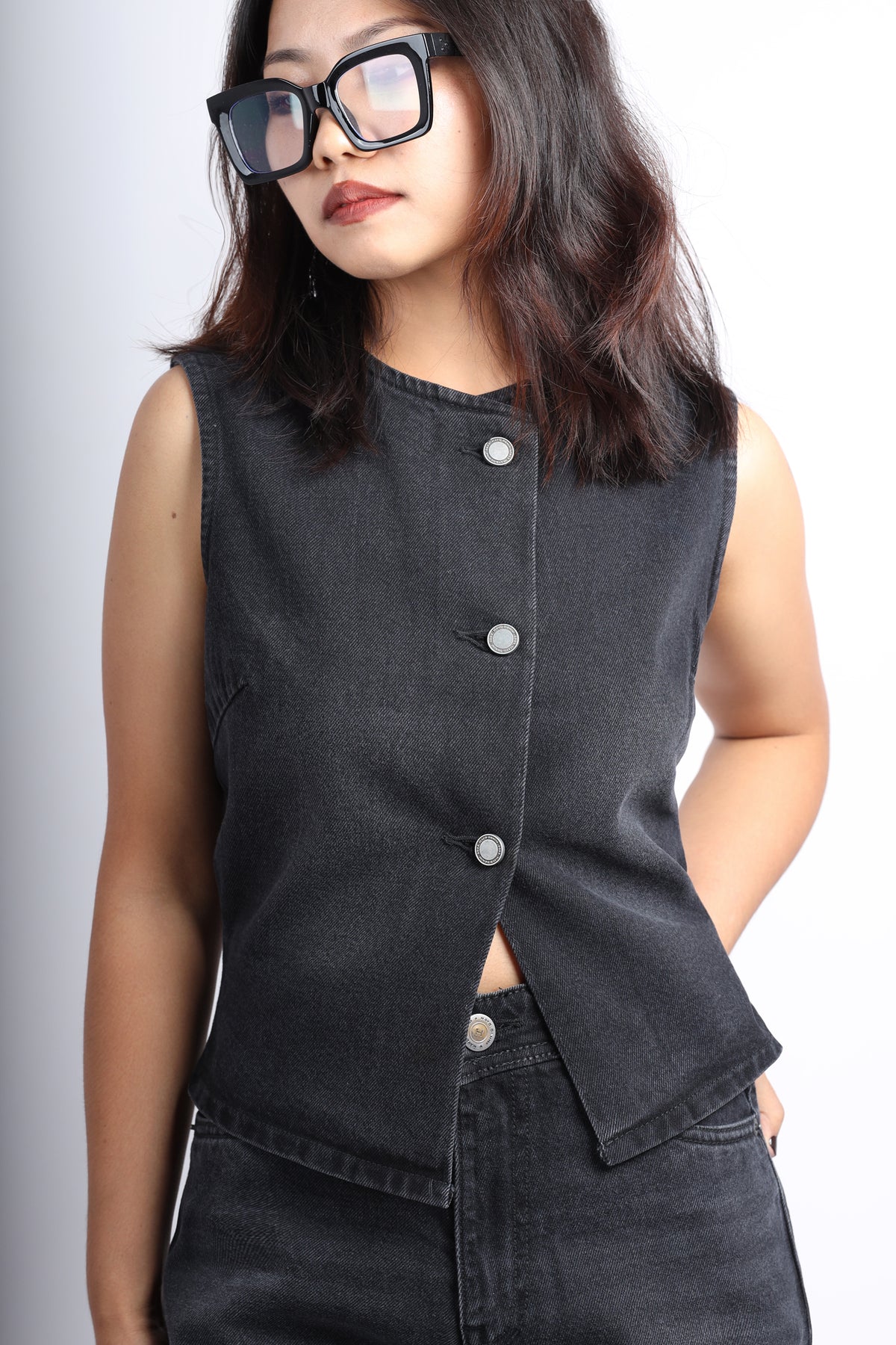 Denim Vest Top