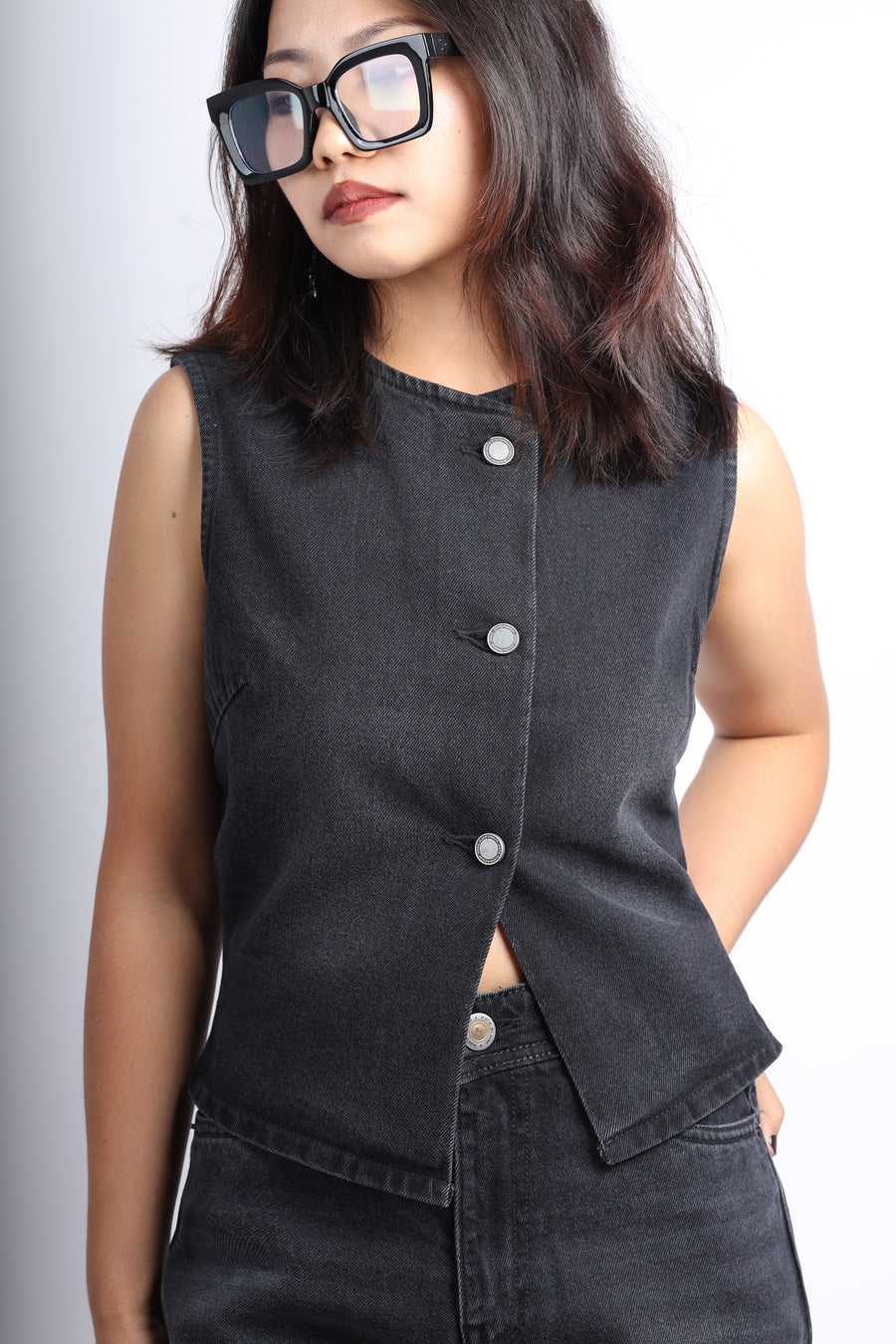 Denim Vest Top