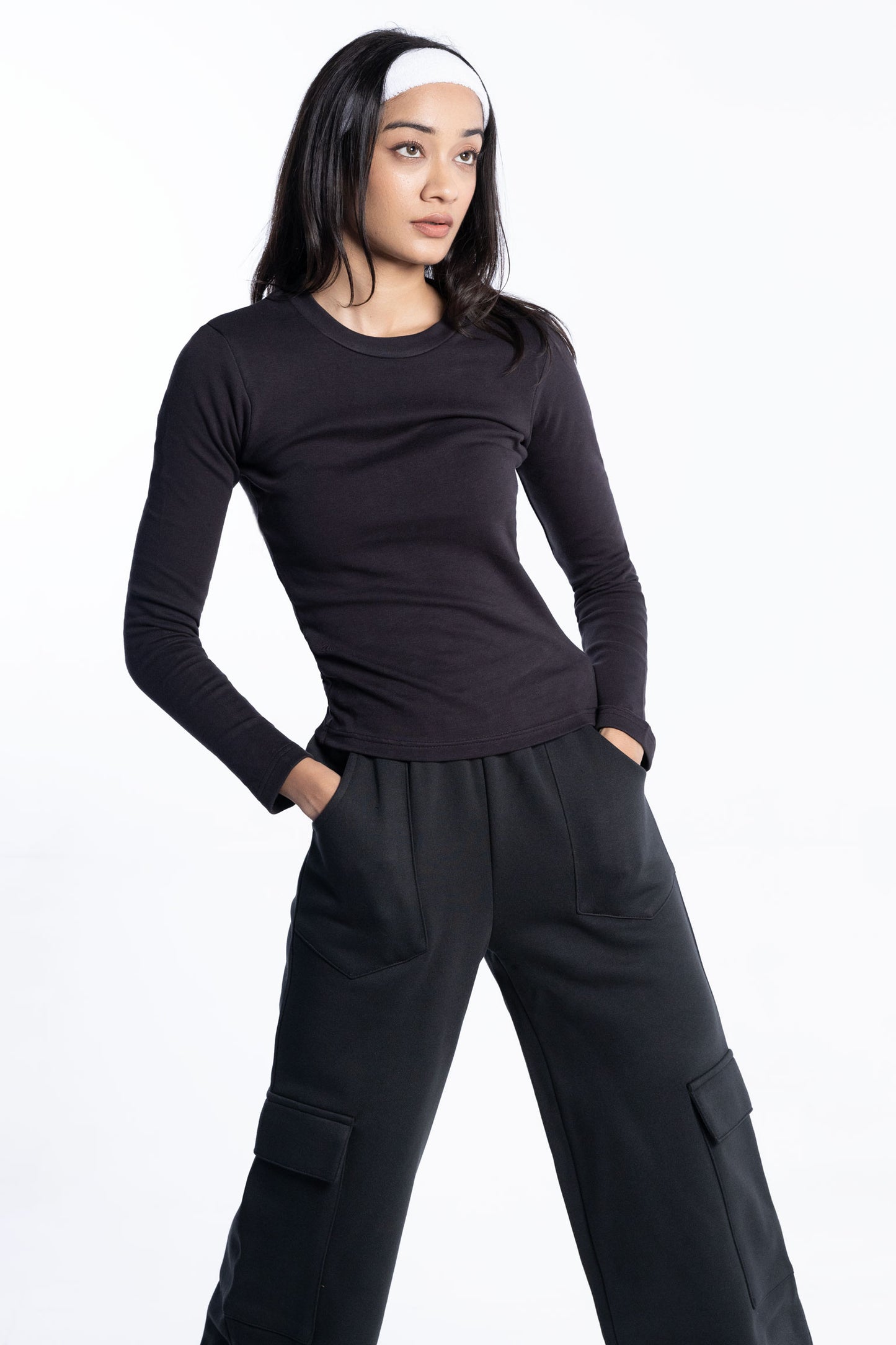 Long-sleeved fitted top