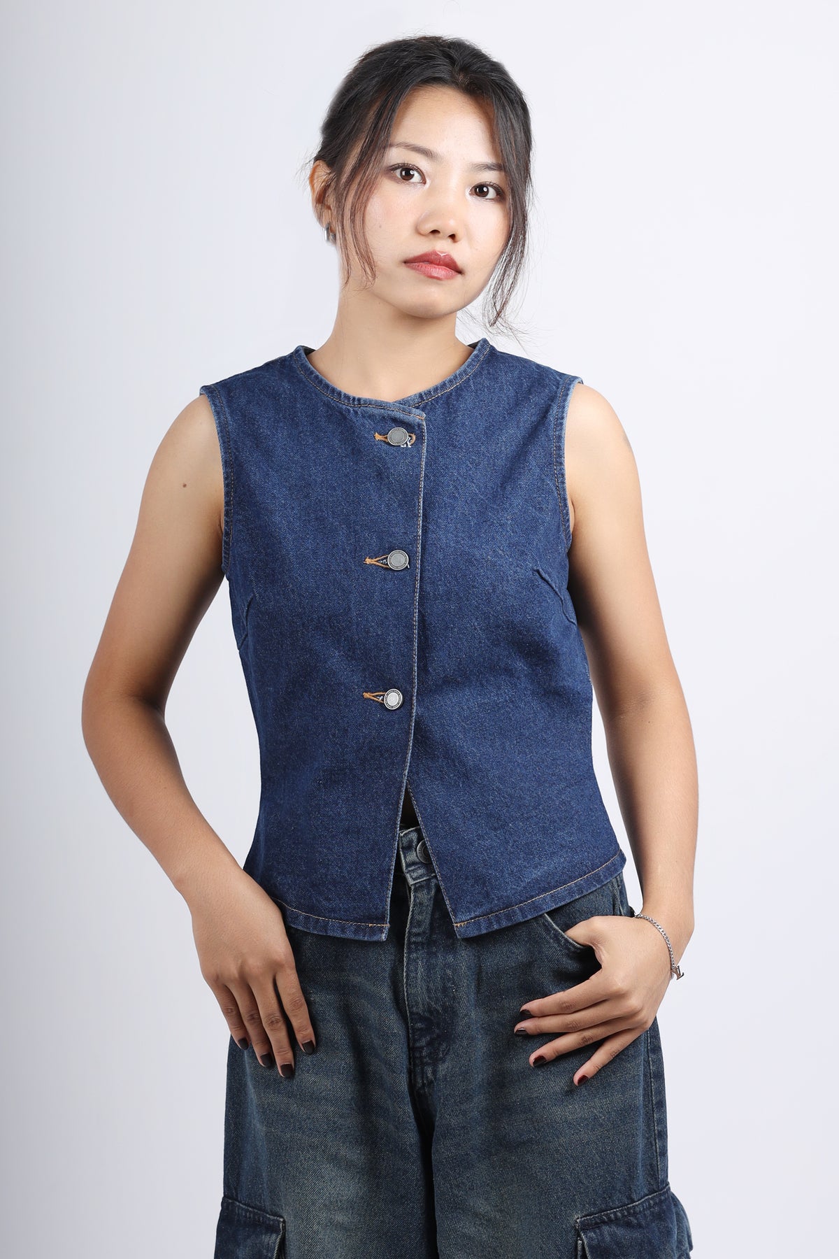 Denim Vest Top