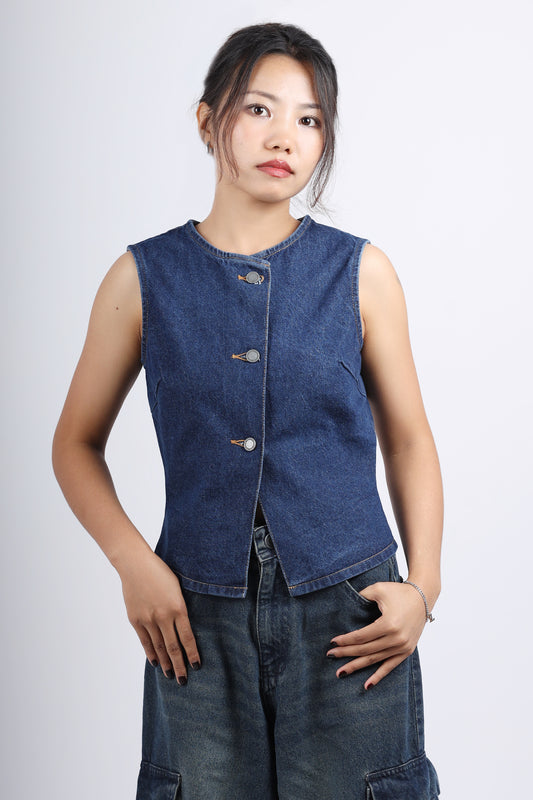 Denim Vest Top