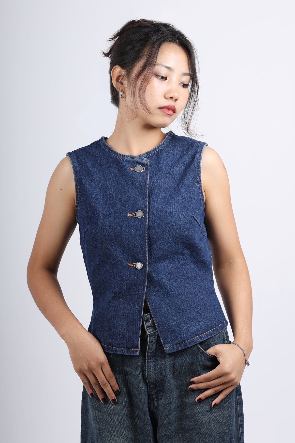 Denim Vest Top