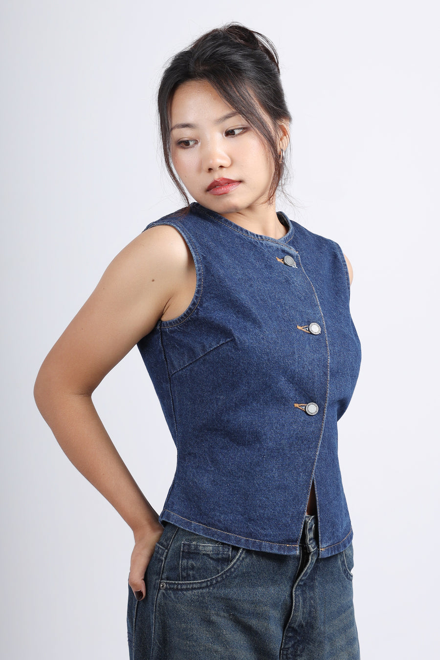 Denim Vest Top