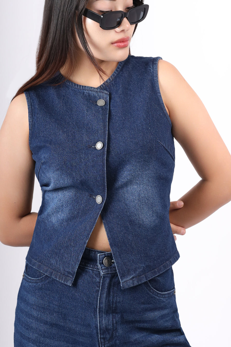 Denim Vest Top