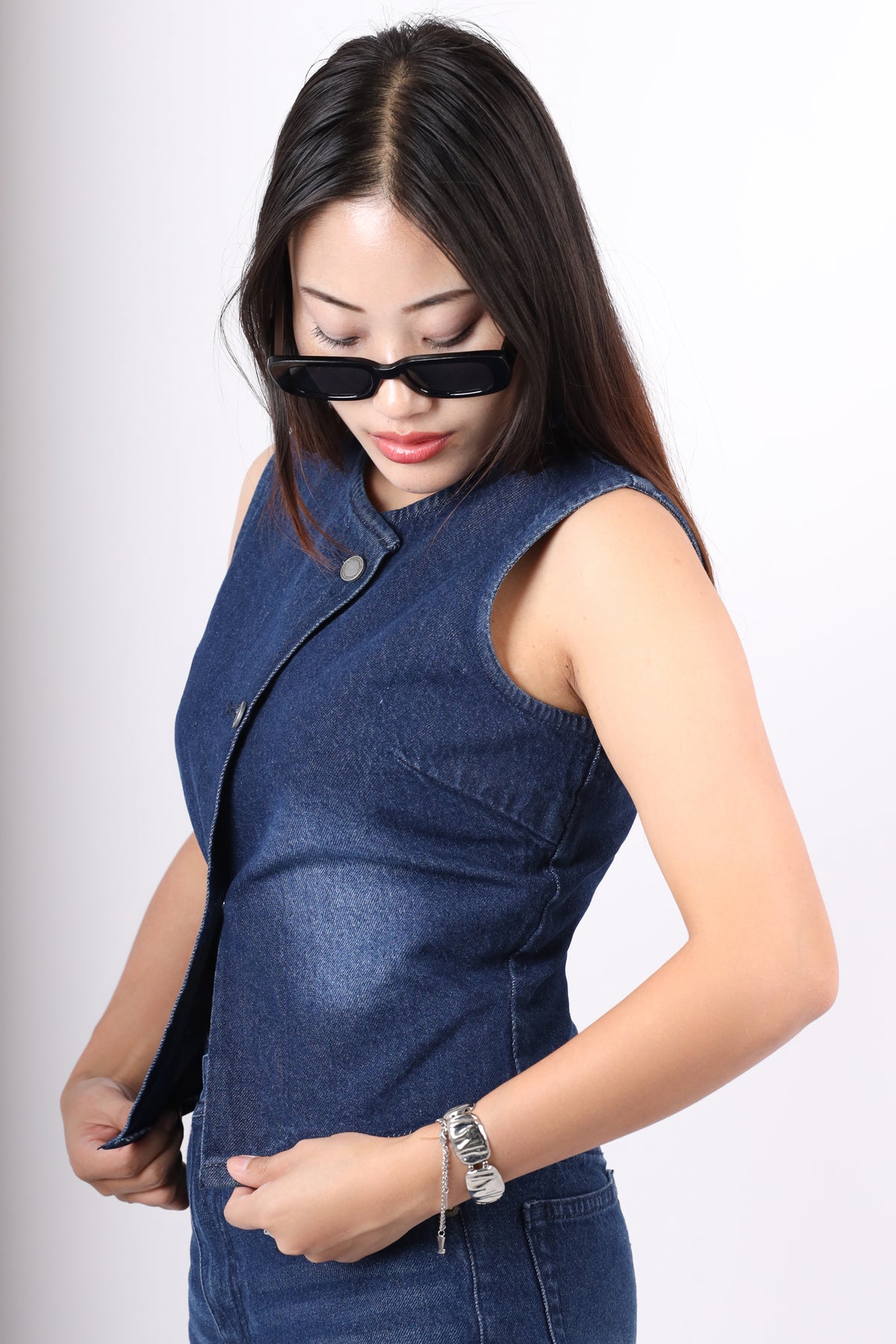 Denim Vest Top