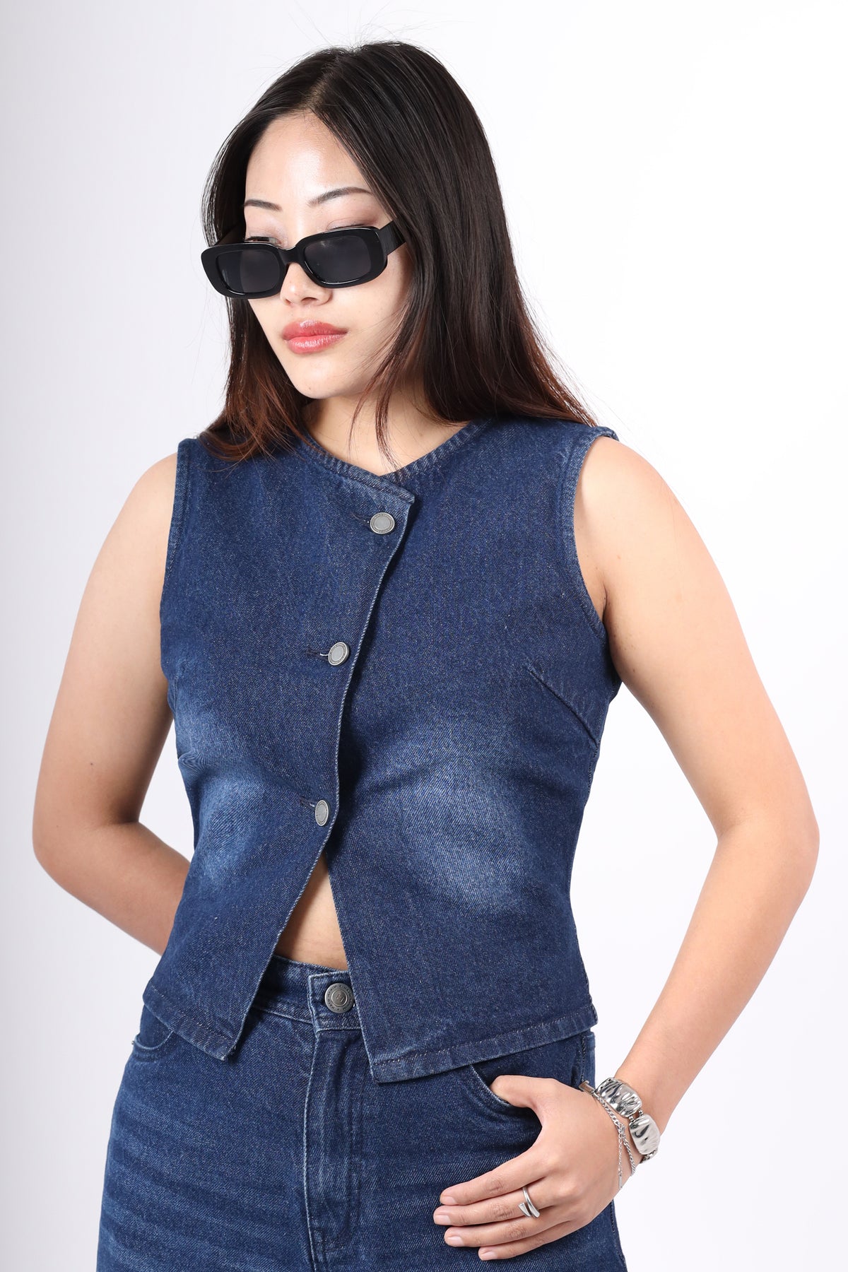 Denim Vest Top