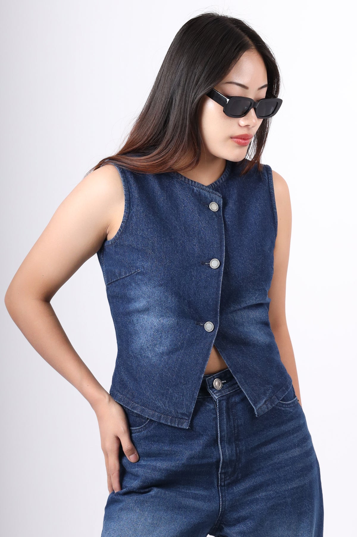 Denim Vest Top