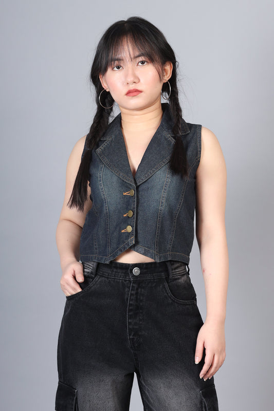 Sleeveless Denim Waistcoat