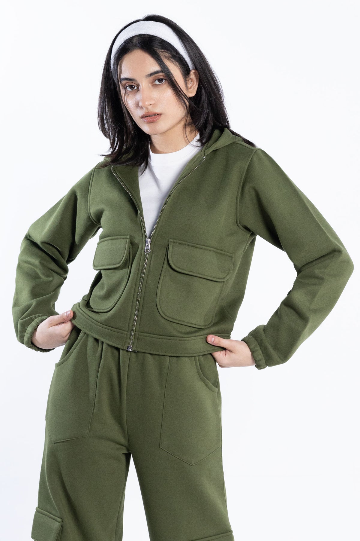 Twin pocket zip hoodie