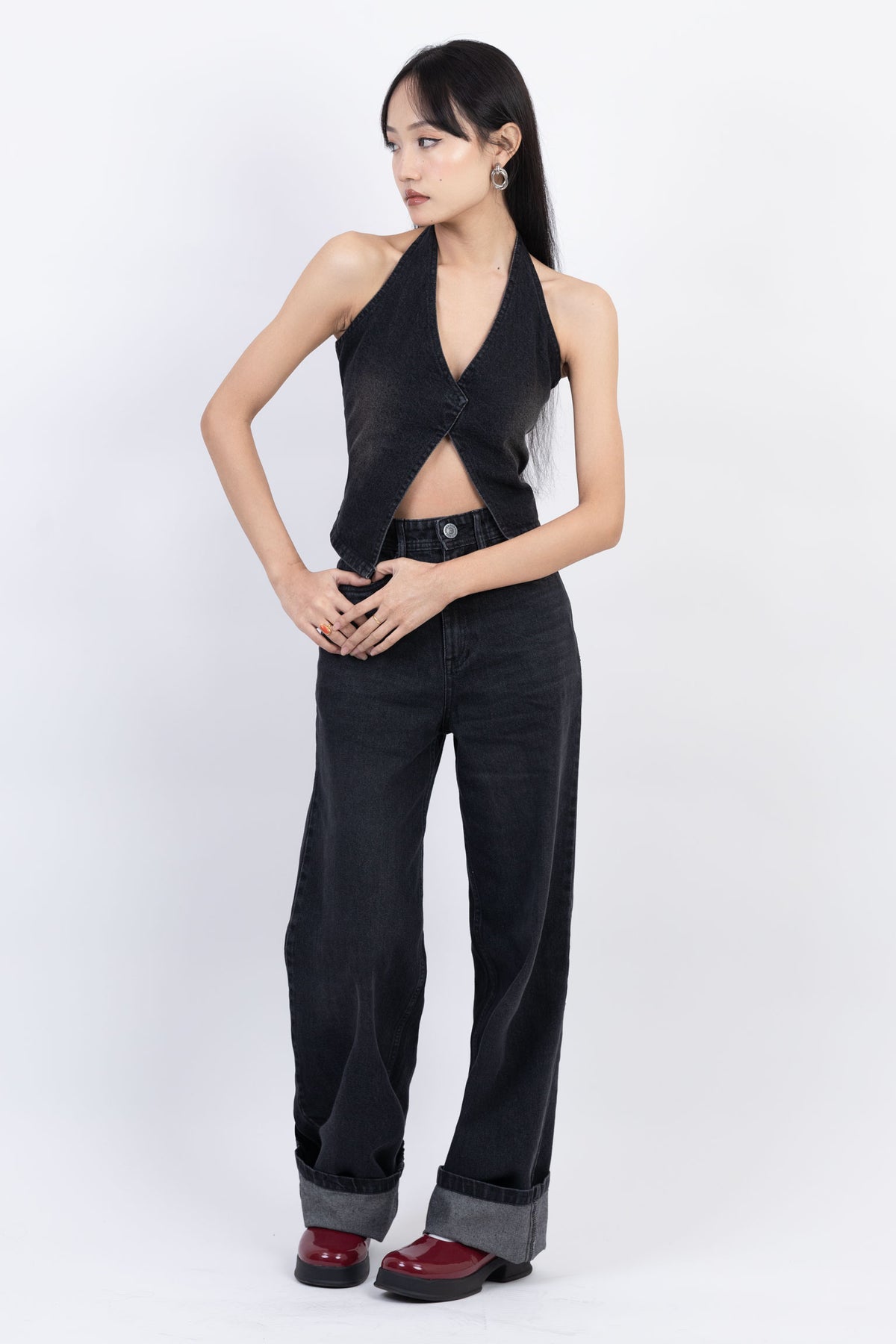 Cuff Straight Fit Jeans