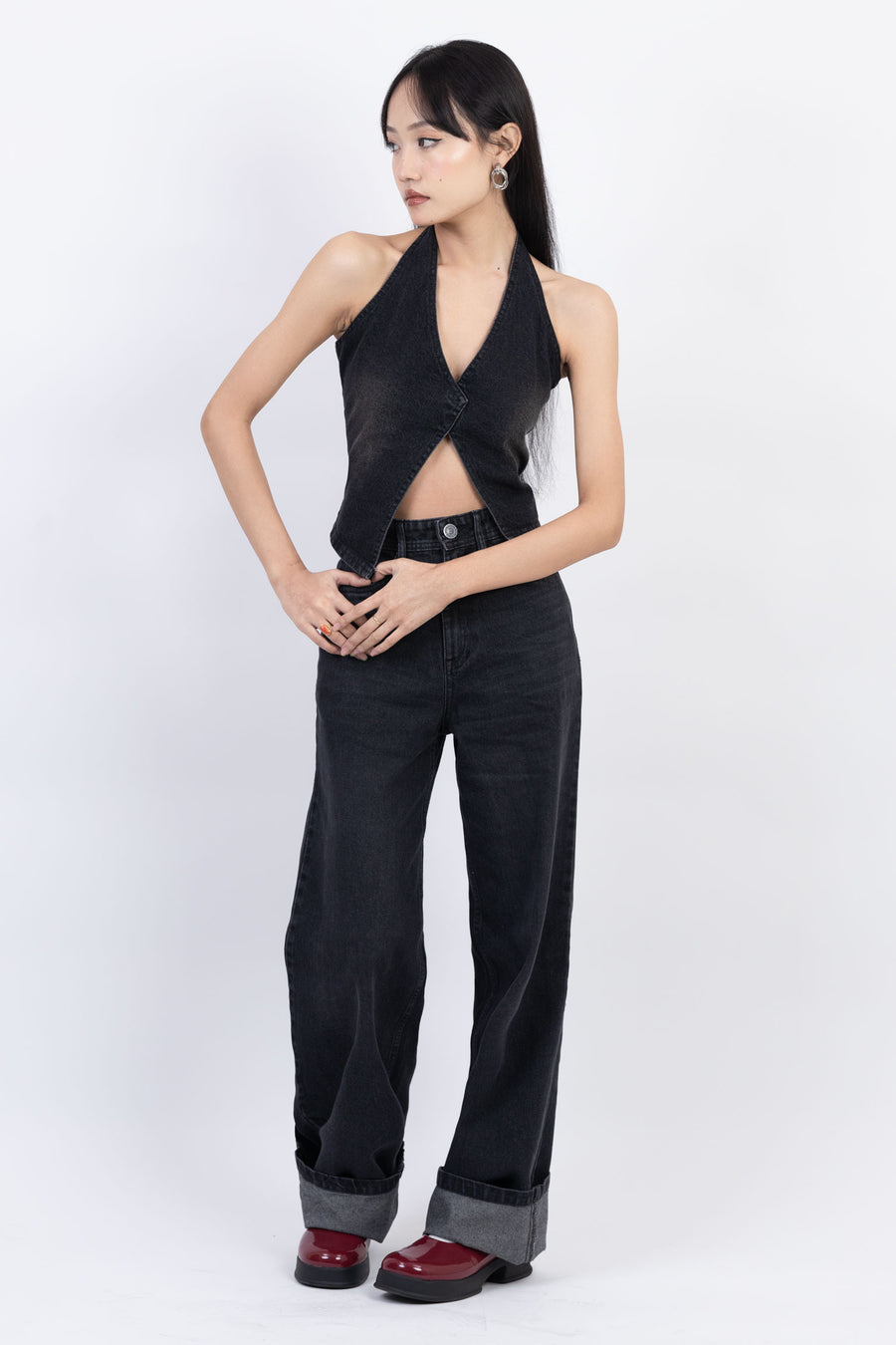 Cuff Straight Fit Jeans