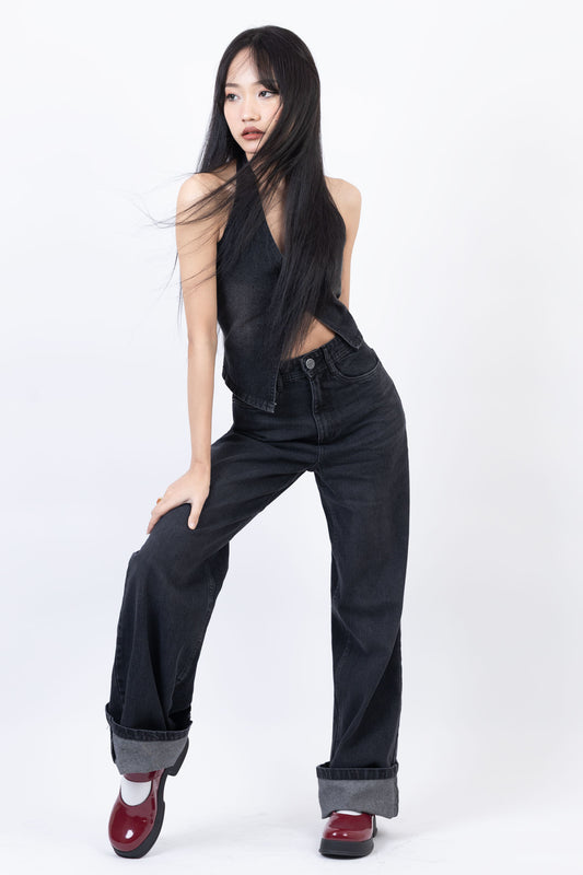 Cuff Straight Fit Jeans