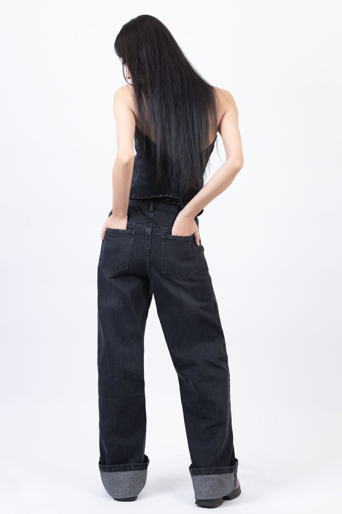Cuff Straight Fit Jeans