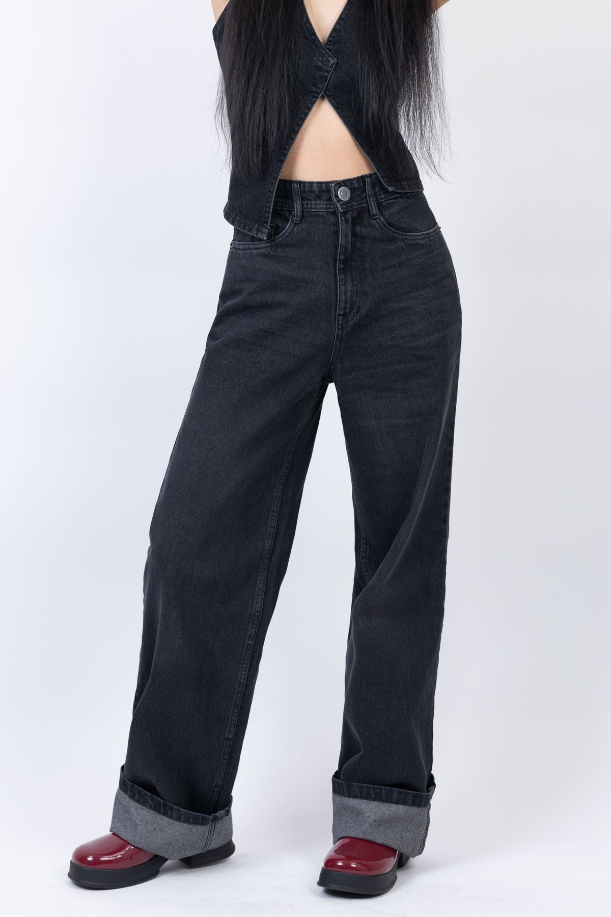 Cuff Straight Fit Jeans