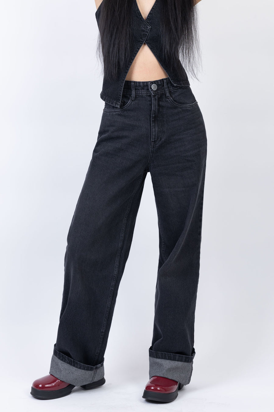 Cuff Straight Fit Jeans