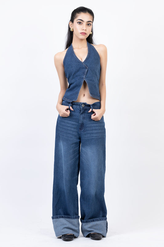 Cuff Straight Fit Jeans