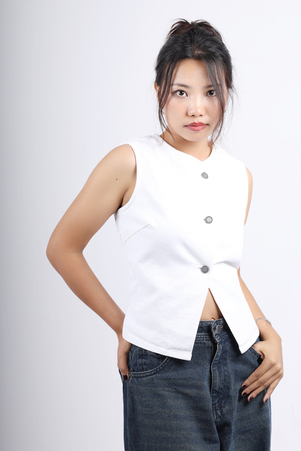 Denim Vest Top