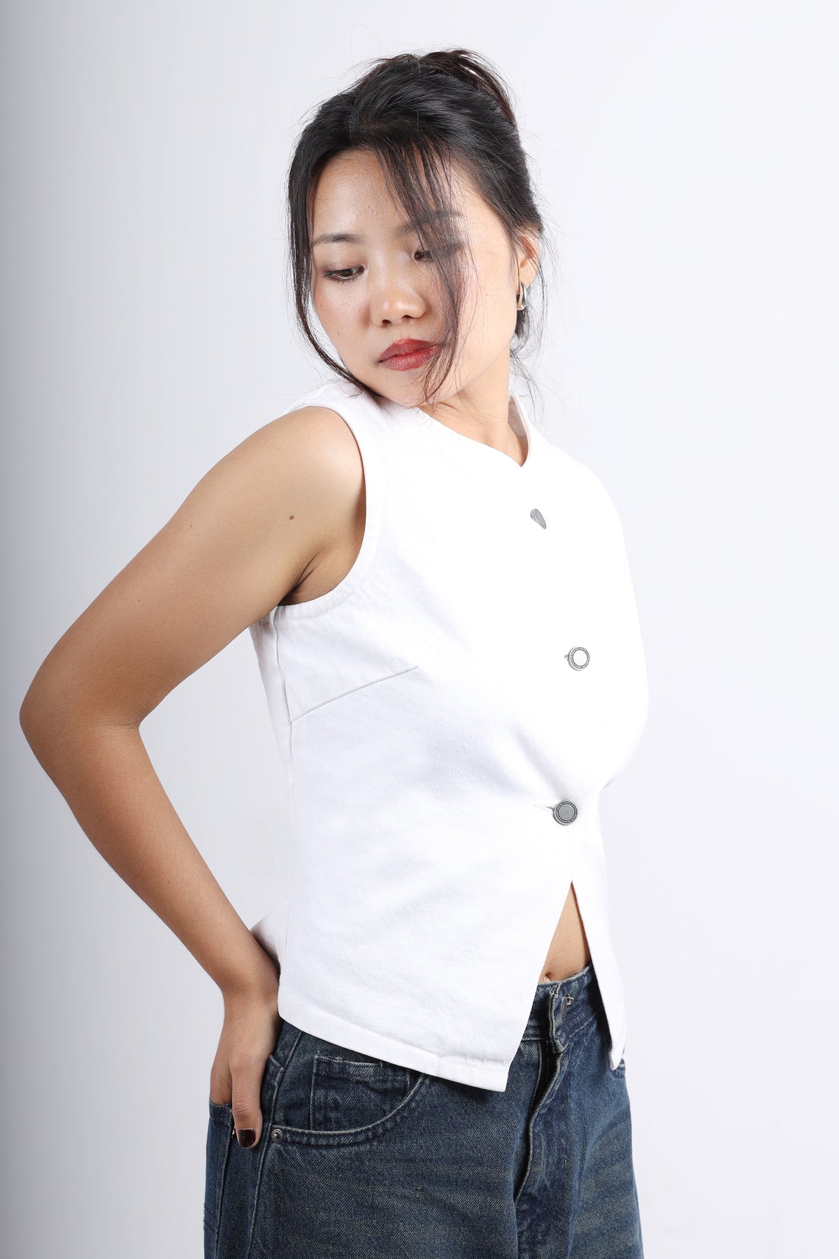 Denim Vest Top