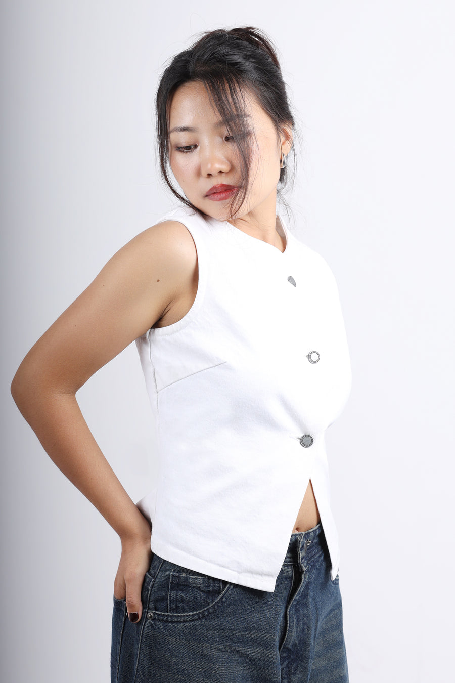 Denim Vest Top
