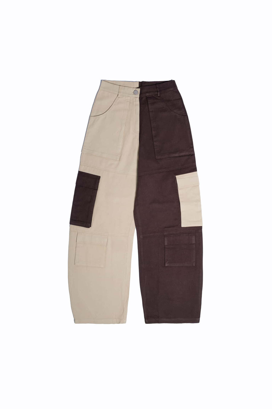 Zipper fly flap baggy cargo pants