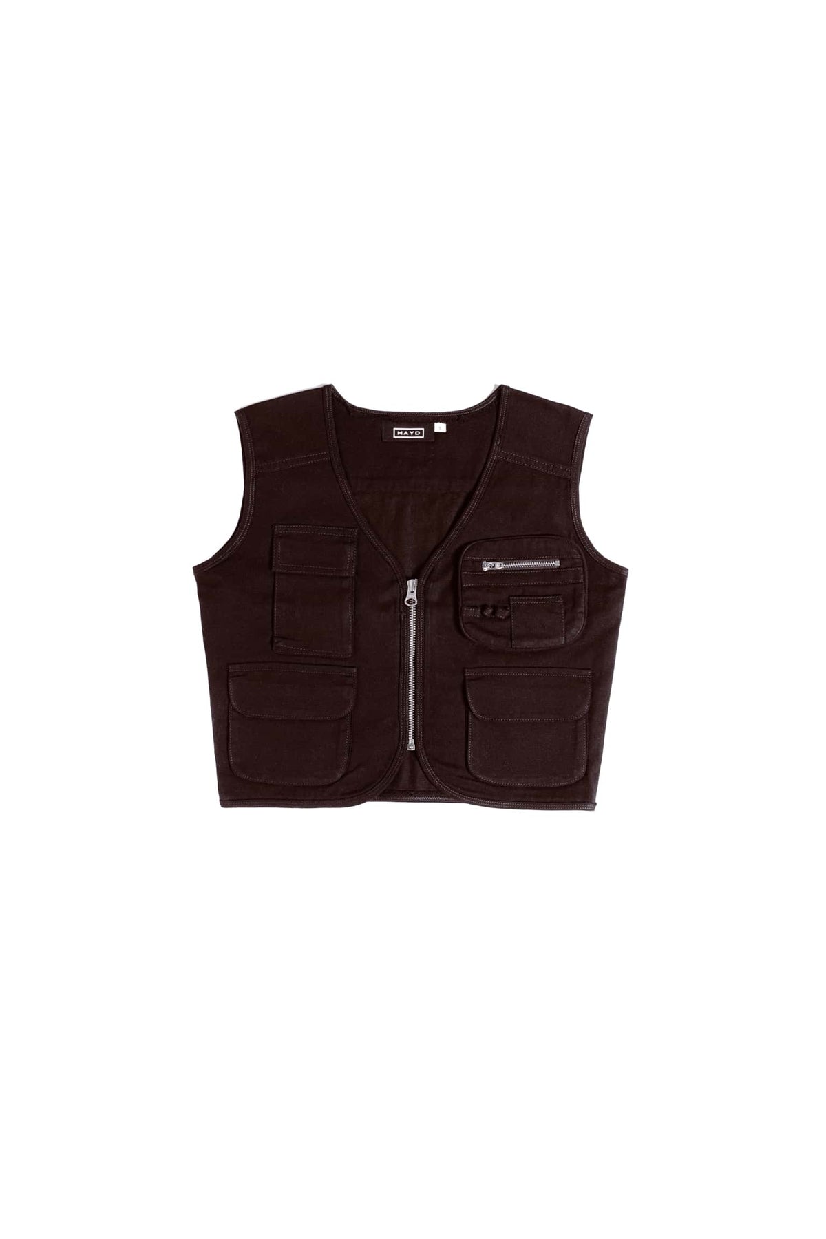 Multipocket twill cargo gilet
