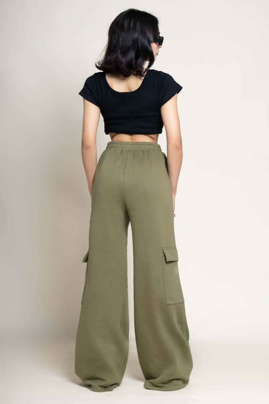 Wide cargo joggers