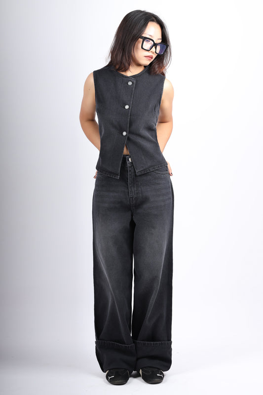 Cuff Straight Fit Jeans