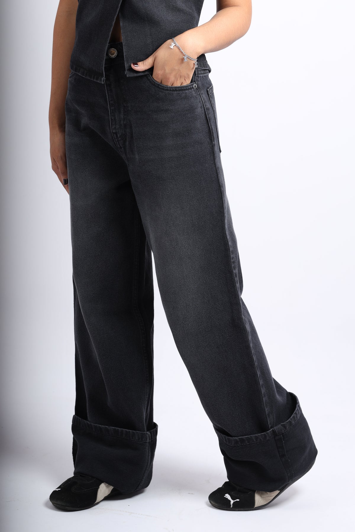 Cuff Straight Fit Jeans