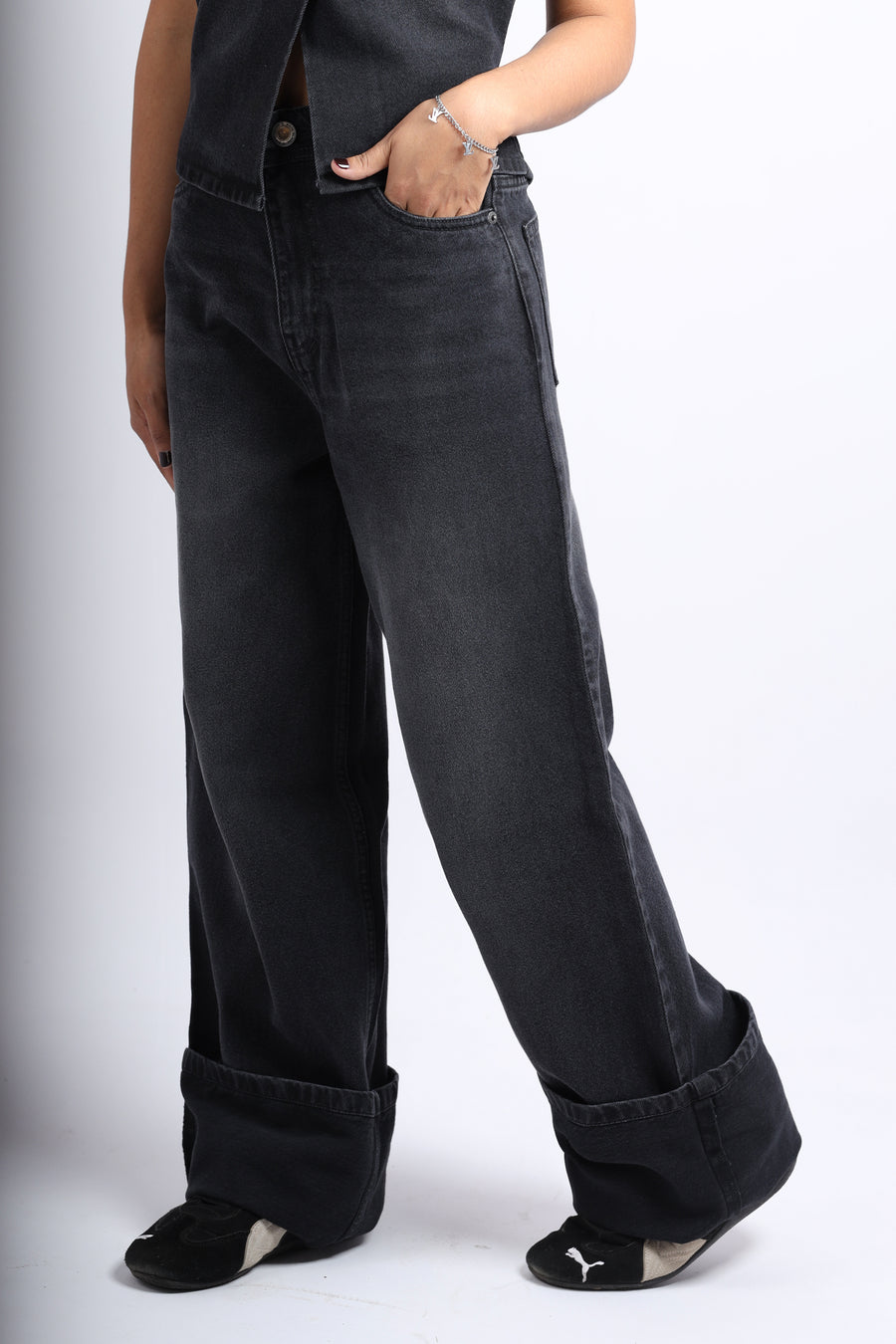 Cuff Straight Fit Jeans