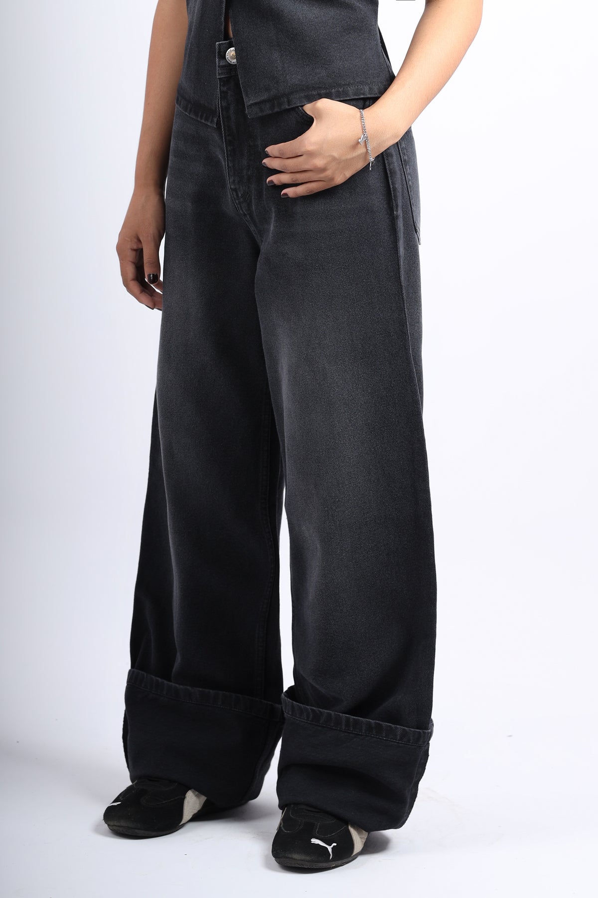 Cuff Straight Fit Jeans